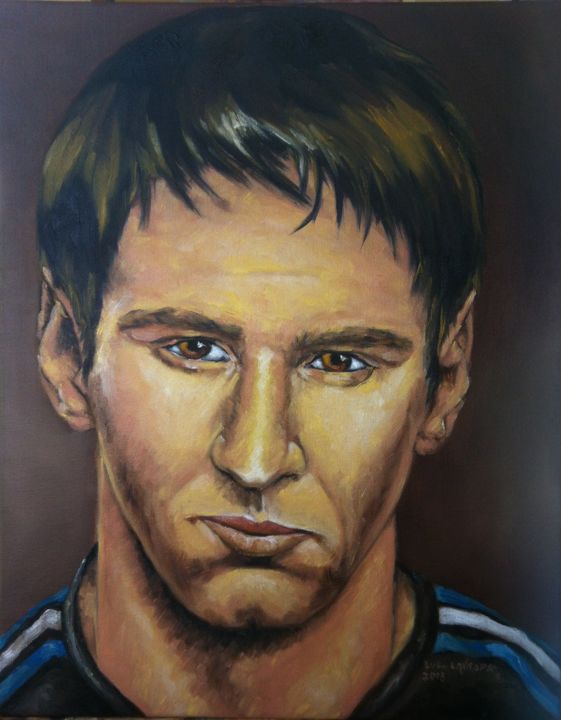Painting titled "Le messi du stade" by Luc Lavroff, Original Artwork