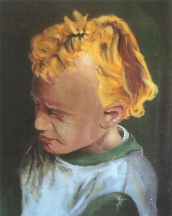 Painting titled "Le boudeur" by Luc Lavroff, Original Artwork, Oil