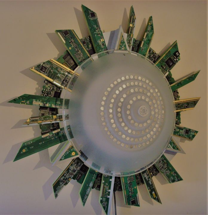 Design intitulada "Electrode" por Luc Obukow, Obras de arte originais, Luminaria