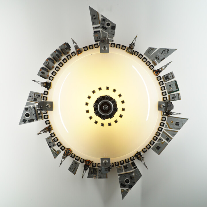 Design intitulée "Soleil" par Luc Obukow, Œuvre d'art originale, Luminaire