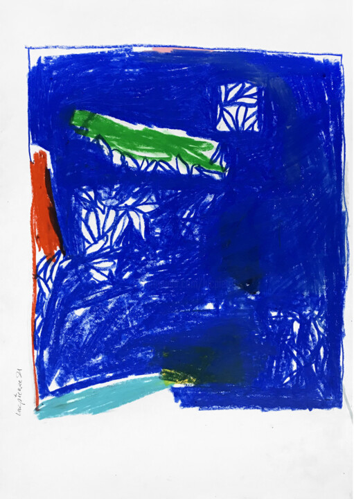 "UNTITLED WITH BLUE" başlıklı Resim Luc Pierre tarafından, Orijinal sanat, Pastel