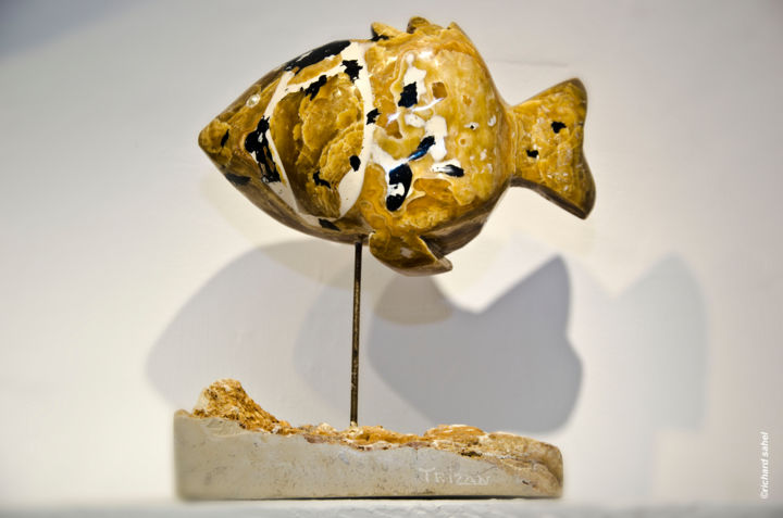 Sculpture titled "poisson en onyx" by Trizan, Original Artwork