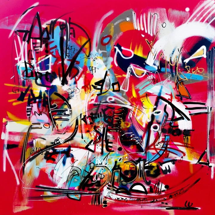 Картина под названием "Perpétuel" - Luc Villard, Подлинное произведение искусства, Акрил Установлен на Деревянная рама для н…