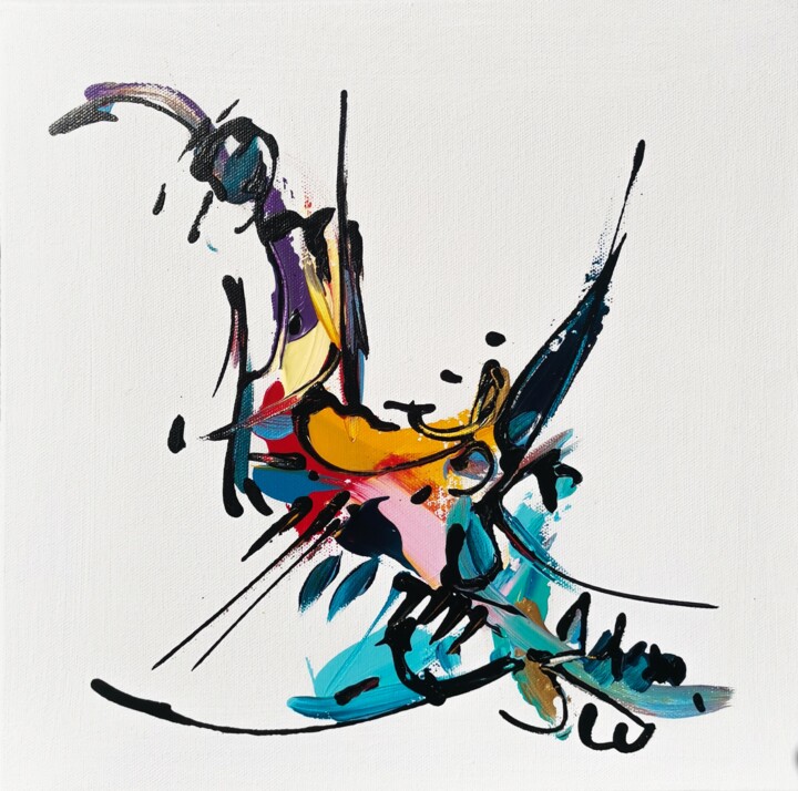 Картина под названием "Hydra" - Luc Villard, Подлинное произведение искусства, Акрил Установлен на Деревянная рама для носил…