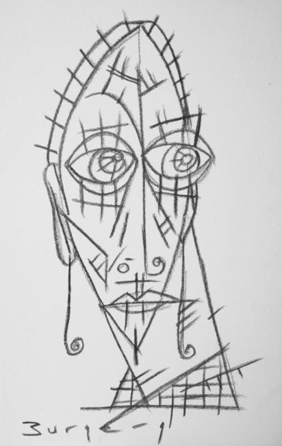 Drawing titled "L'homme qui regarde…" by Luc Wunenburger, Original Artwork