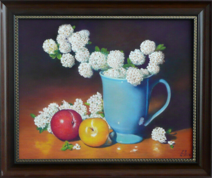 Peinture intitulée "fleurboule.jpg" par Luc, Œuvre d'art originale, Pastel