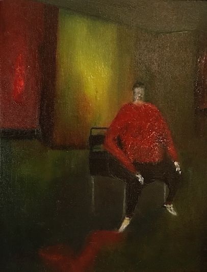 Peinture intitulée "L'homme en rouge" par Lucien Bontemps, Œuvre d'art originale, Huile