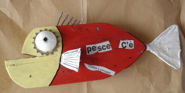 Sculpture titled "pesce" by Luca Bondielli, Original Artwork