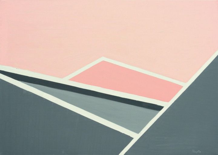 Peinture intitulée "Paesaggio in rosa" par Ennepielle, Œuvre d'art originale