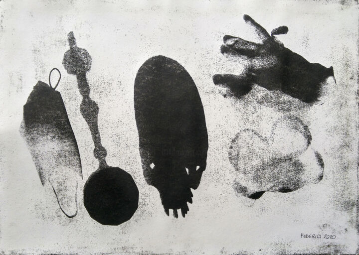 Gravures & estampes intitulée "Atomic Vanitas, Com…" par Luca Federici, Œuvre d'art originale, Huile