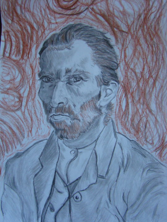 Dibujo titulada "Vincent" por Luca Lavagno, Obra de arte original, Conté