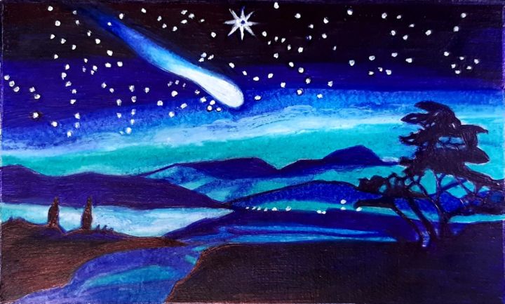 Рисунок под названием "La cometa della spe…" - Luca Martinoli, Подлинное произведение искусства, Пастель Установлен на картон
