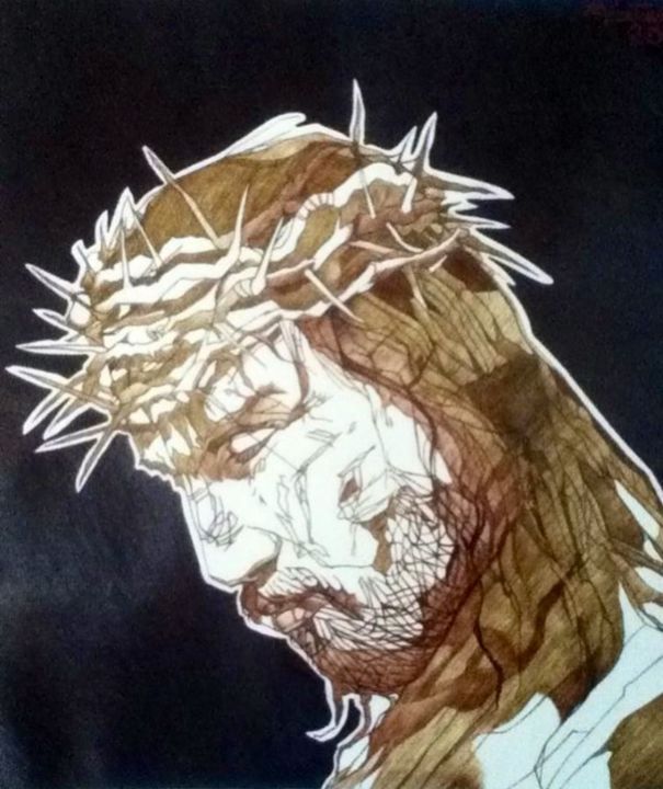 Rysunek zatytułowany „Christ's Passion” autorstwa Luca Martinoli, Oryginalna praca, Inny