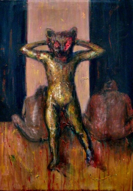 Painting titled "The faun (G. Del To…" by Luca Palazzi, Original Artwork