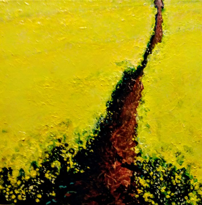 Schilderij getiteld "Yellow" door Luca Radmanic, Origineel Kunstwerk, Acryl