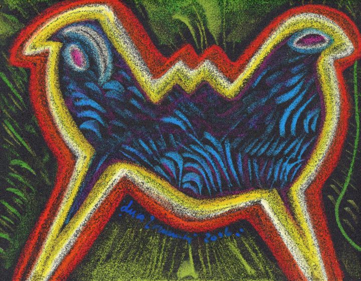 Pittura intitolato "Gemelli siamesi nas…" da Luca Tornambè, Opera d'arte originale, Olio