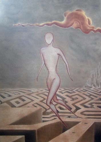 Pittura intitolato "Labirinto" da Luca Morselli, Opera d'arte originale
