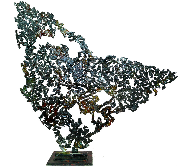 「Le Papillon」というタイトルの彫刻 Lucartによって, オリジナルのアートワーク, ステンレス鋼