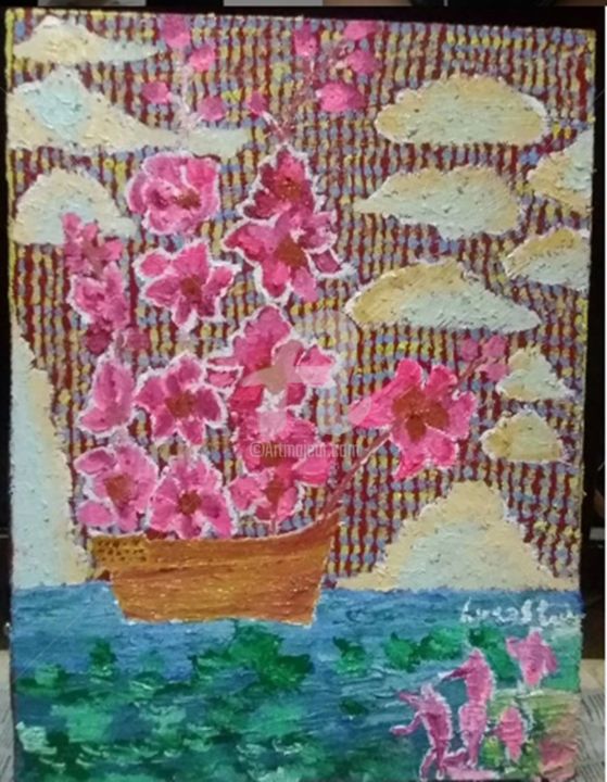 Pintura intitulada "navio flor" por Lucas Cunha, Obras de arte originais, Acrílico