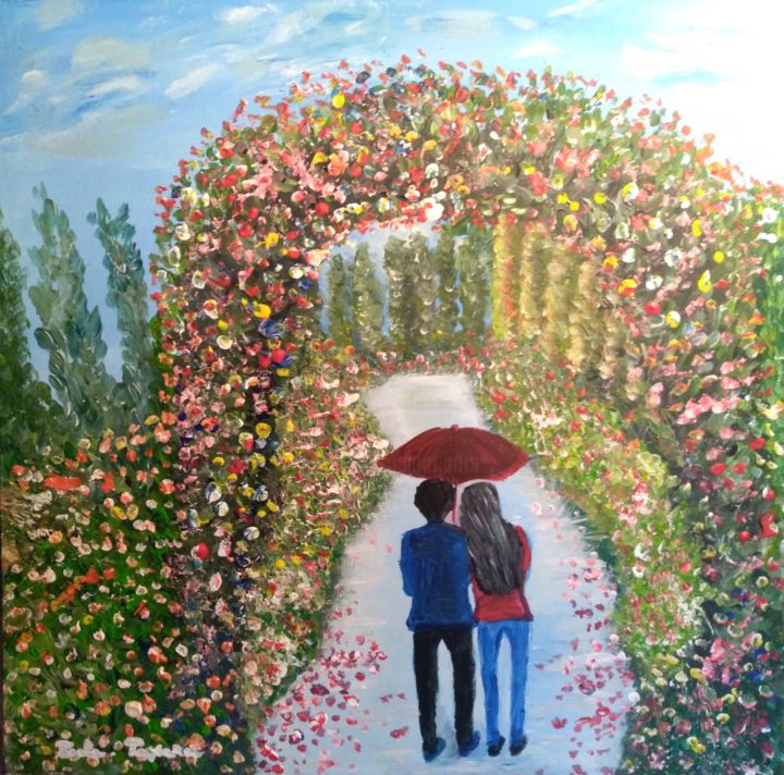 Pintura titulada "Floral arch" por Paola Pescara (More Paintings At Artpal), Obra de arte original, Acrílico