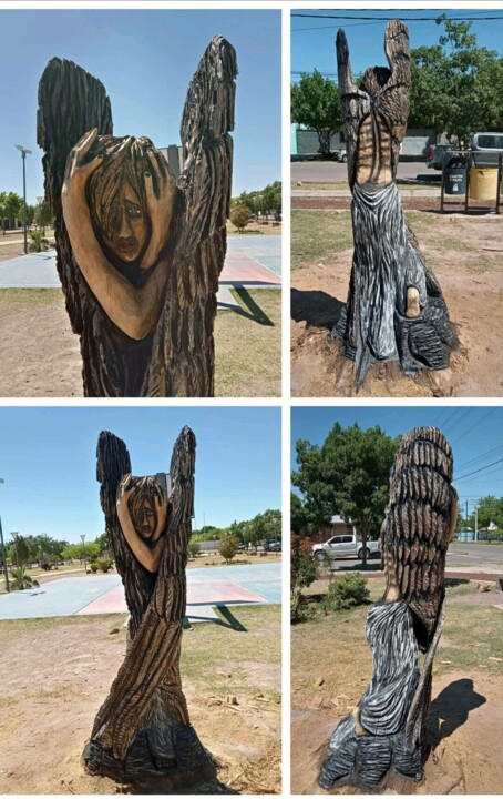 Sculpture titled ""Devastación en pie"" by Lucas Mauricio Contreras (LMContreras), Original Artwork, Wood