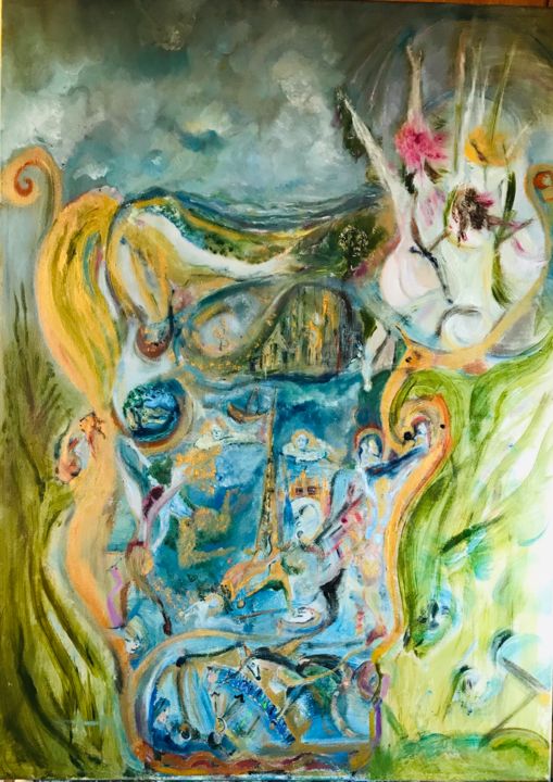 Painting titled "In the belly of the…" by Luca Zoccali, Original Art, Oil