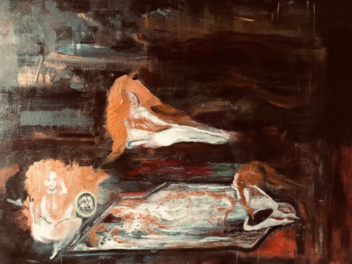 Painting titled "Riflesso" by Luca Zoccali, Original Art, Oil