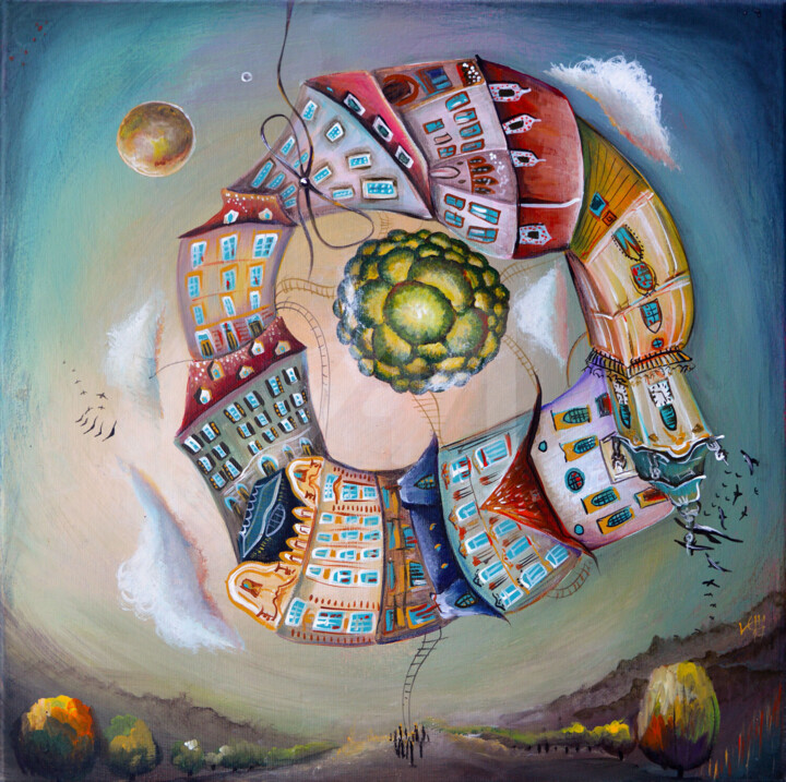 Painting titled "intercommunicate" by Luccho, Original Art, Acrylic