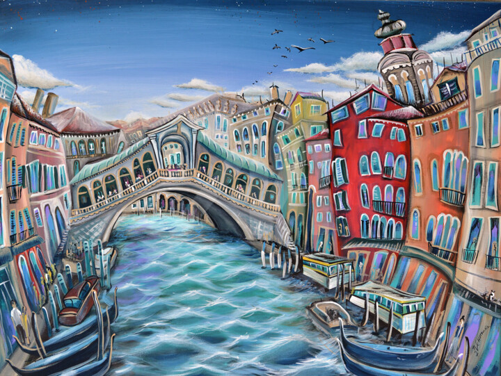 Painting titled "Venice" by Luccho, Original Artwork, Acrylic