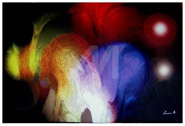 Painting titled "Dance of lights" by Lucero A., Original Art, Oil