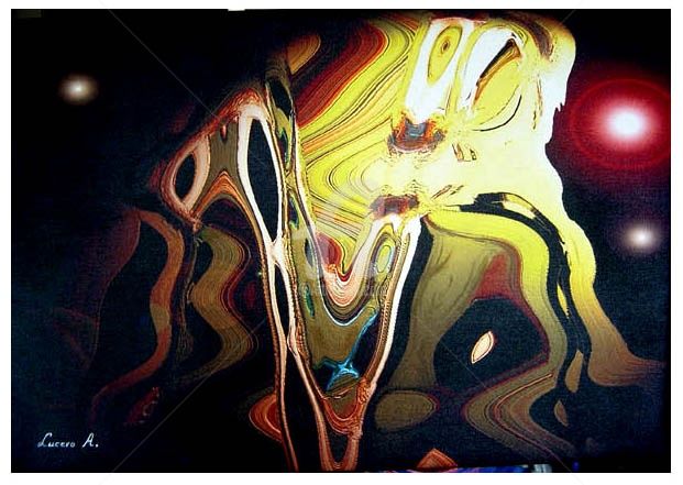 Painting titled "Gold mine" by Lucero A., Original Artwork, Oil