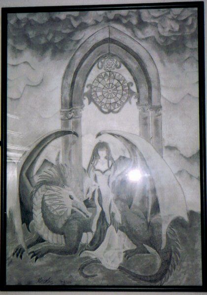 Dessin intitulée "dragon.jpg" par Lücesita, Œuvre d'art originale
