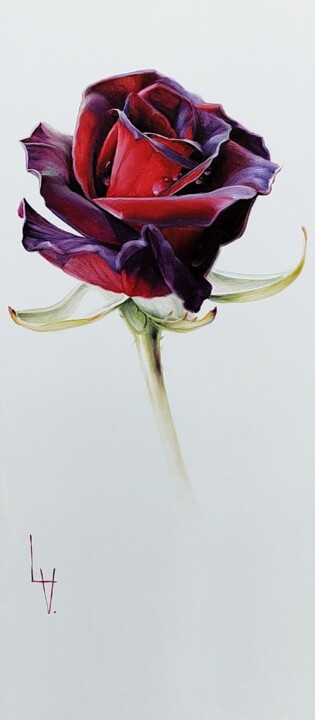 绘画 标题为“"Rose of passion"” 由Vasyl Luchkiv, 原创艺术品, 油
