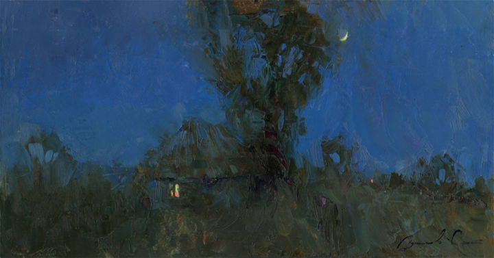 Pintura titulada "goodnight" por Oleksii Luchnikov, Obra de arte original, Oleo