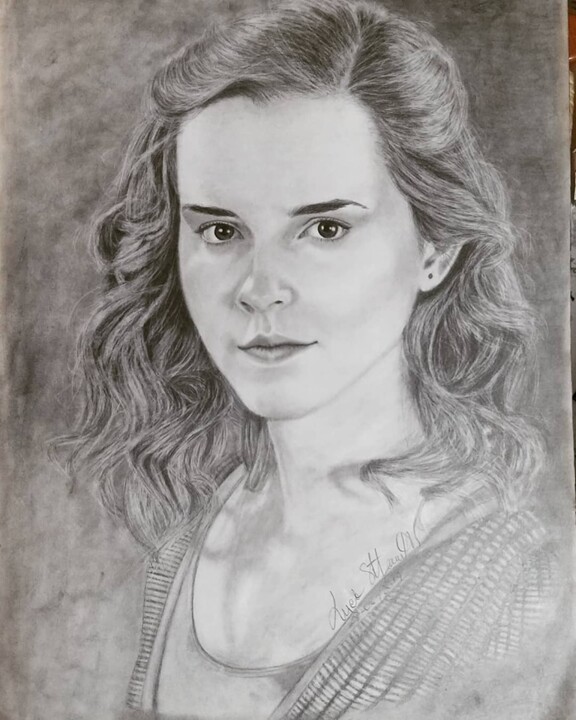 Drawing titled "Hermione Granger" by Lucia Stefanutti, Original Artwork, Pencil