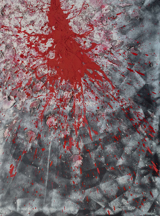 Pintura titulada "Il rosso e il rosa" por Luciana Gallo, Obra de arte original, Acrílico Montado en Bastidor de camilla de m…