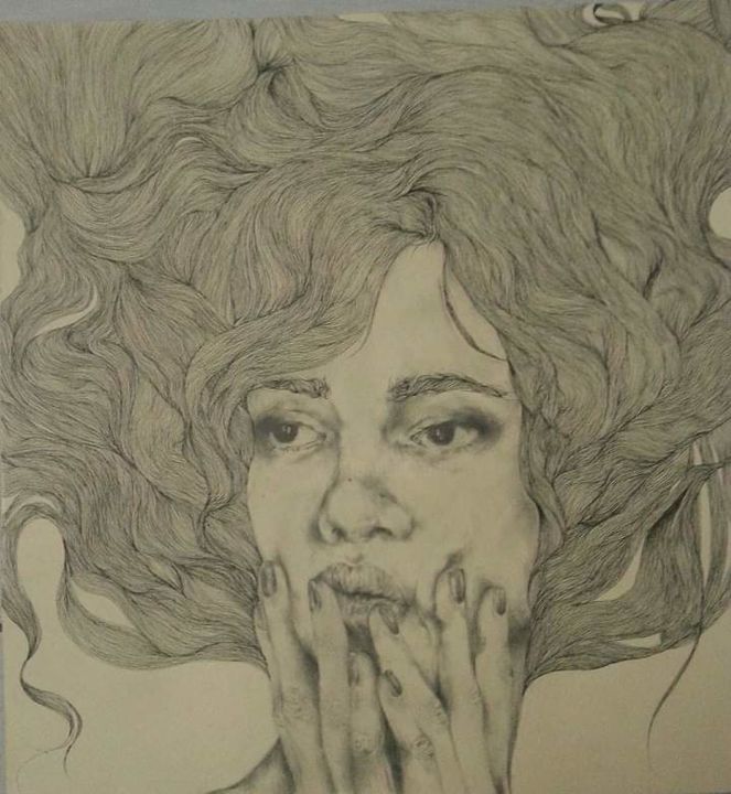 Drawing titled "Donna" by Luciana Teora, Original Artwork, Graphite