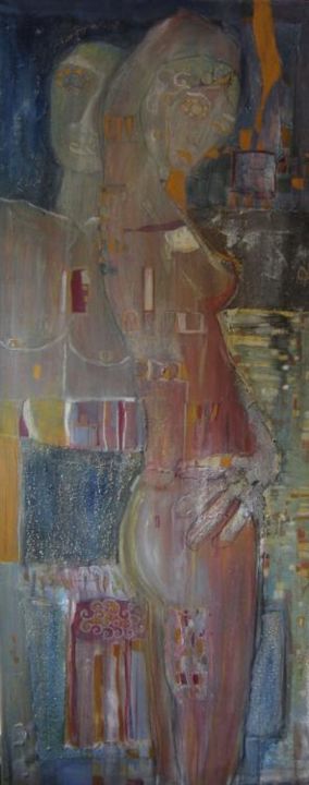 Pittura intitolato "amanti" da Luciana Bertotti, Opera d'arte originale,