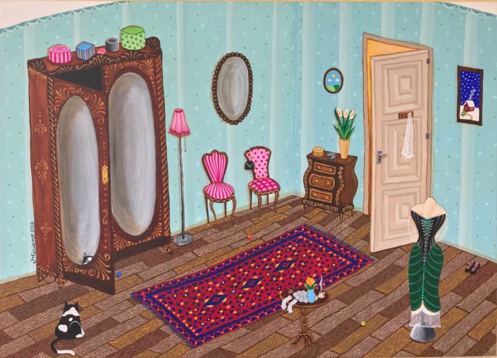Painting titled "opened doors" by Luciana Mariano, Original Art, Acrylic