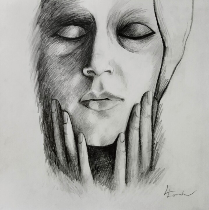Drawing titled "Feelings" by Luciano Lombardi, Original Artwork, Pencil