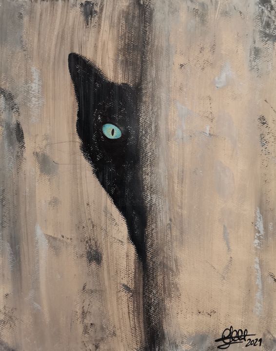 "Lurking cat" başlıklı Tablo Luciano Costa tarafından, Orijinal sanat, Akrilik