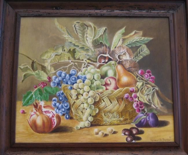 Malerei mit dem Titel "Cesto di frutti" von Lucianogelato, Original-Kunstwerk