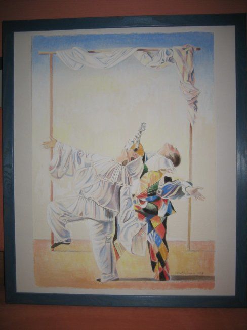Malerei mit dem Titel "La Comedia dell`Arte" von Lucianogelato, Original-Kunstwerk