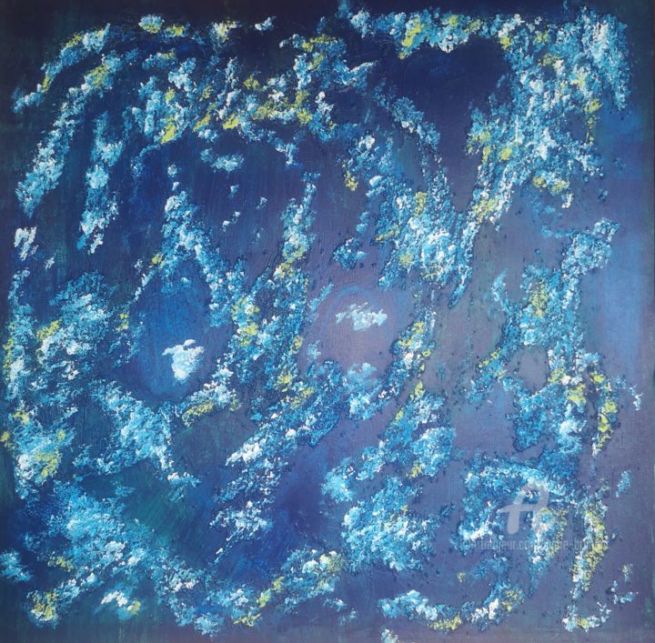 Painting titled "Bleu de sel" by Lucie Brunoni, Original Artwork, Acrylic