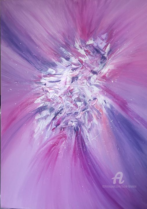 Painting titled "Purple diams" by Lucie Brunoni, Original Artwork, Acrylic