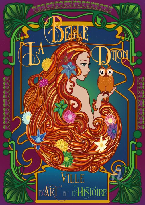 Arts numériques intitulée "La belle Dijon" par Lucie-Jade Berthe, Œuvre d'art originale, Peinture numérique