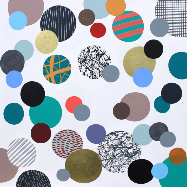 "Only dots 9" başlıklı Tablo Lucie Jirků tarafından, Orijinal sanat, Akrilik Ahşap Sedye çerçevesi üzerine monte edilmiş