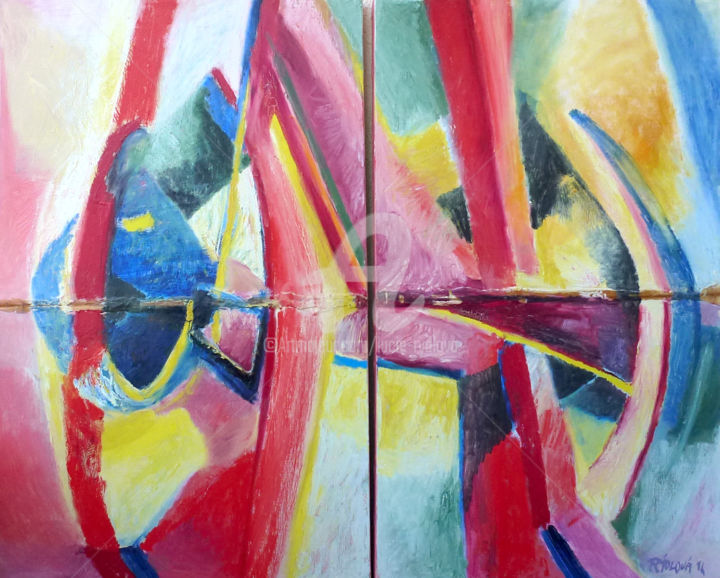 Malerei mit dem Titel "Peinture Abstraite" von Lucie Rydlova, Original-Kunstwerk, Öl