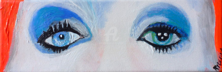 Malerei mit dem Titel "David Bowie" von Lucie Rydlova, Original-Kunstwerk, Acryl