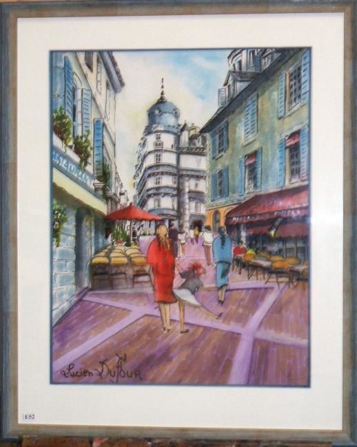 Painting titled "E55 - Place du Parl…" by Lucien Dufour, Original Artwork